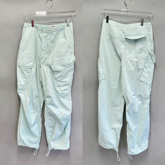 Agolde Ginerva Cargo Parachute Pant in Mochi-Mint Green Size Small Drawstring - Picture 16 of 16